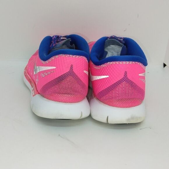 Nike Free 5.0 Womens Pre-owned Fireberry Hot Pink/Blue Running Sneakers - sz. 7Y - Picture 4 of 6